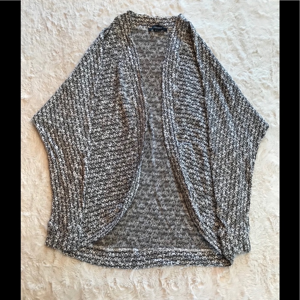 Forever 21 Black & White Speckled Cardigan